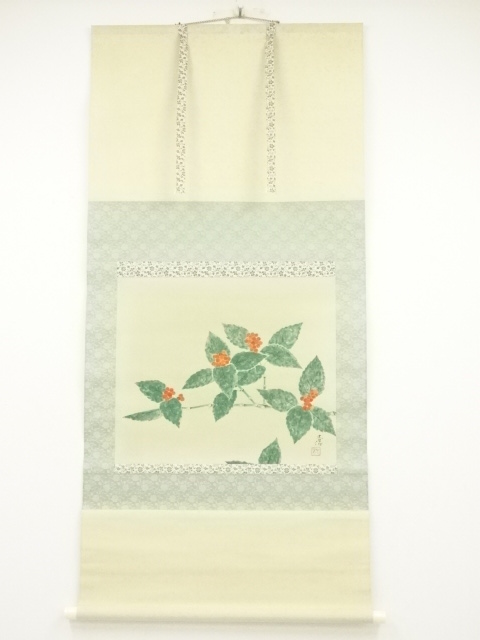 JAPANESE HANGING SCROLL / HAND PAINTED / NUTS